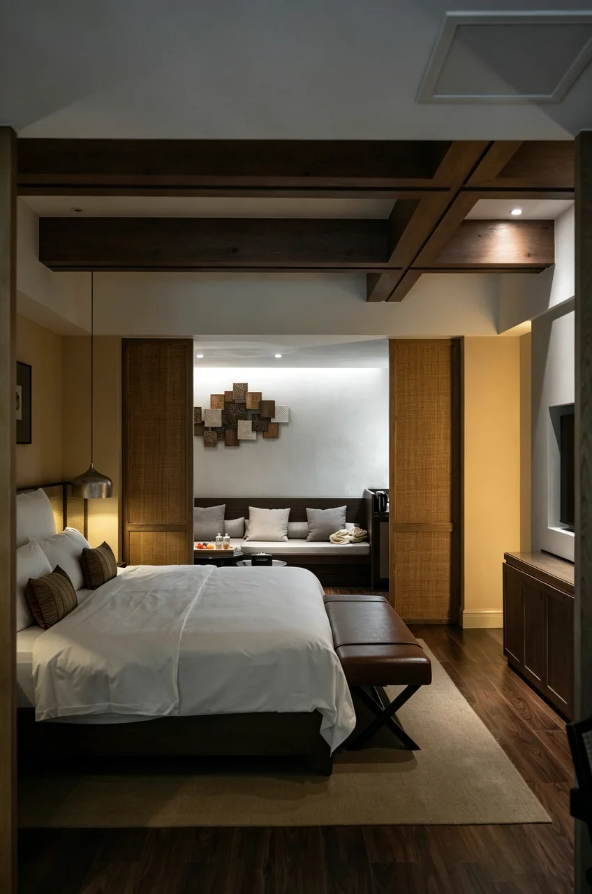 Modern és kényelmes hotel szoba belső